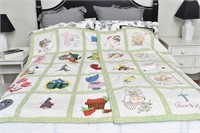 (2) Embroidered & Appliqued Friendship Quilts