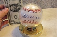 Signed Ted Williams Baseball in case