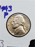 BU Silver 1942 Jefferson Nickel