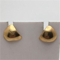Pair Of 14k Gold Triangular Earrings