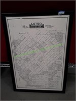 Framed Map Kaufman County Texas June 1888