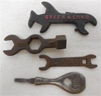 lot of 4 wrenches Green & Sons, Eureka others