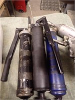 (4) Grease Guns, (1) Air Grease Gun