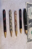 lot 4 antique Swirly Pencils & 14kt Pen