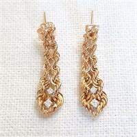 14K Gold Earrings with Tested Diamonds