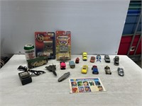 Kids collectable toy cars and stamps