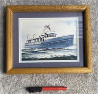 Small Framed Ship Artwork