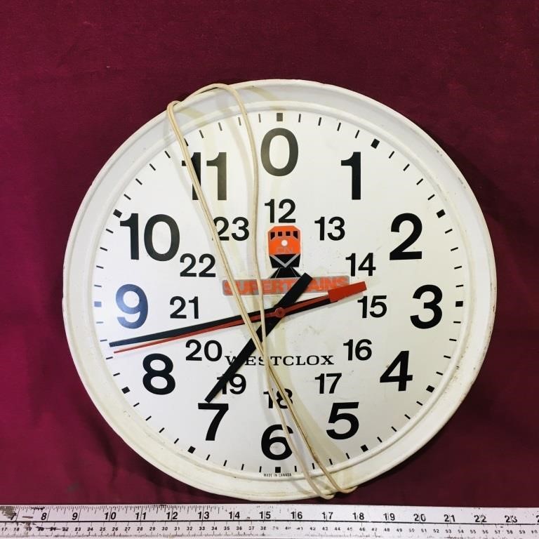 Westclox CN Rail Tin Wall Clock (Vintage)