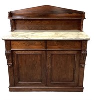 19th C Federal Style Marble Top Sideboard