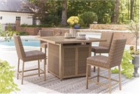 Ashley Walton Bridge Outdoor Table and 4 Barstools