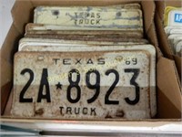 GROUP OF ASSTD TEXAS LICENSE PLATES FROM 1960'S &