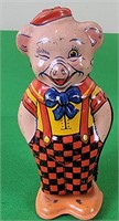 Vintage J. Chein Tin Wind-up Winking Pig