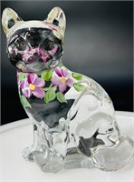 Fenton Crystal HP Sitting Kitty