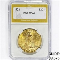1924 $20 Gold Double Eagle PGA MS64