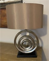 Silver/Bronze Circles Geometric Table Lamp with