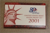 2001 US Mint Silver Proof Set