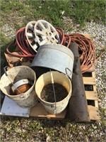 EXT CORD,GARDEN HOSE, NAILS, TAR PAPER, GALV T