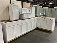 1 Lot (9) White Kitchen Cabinets Including: (4)