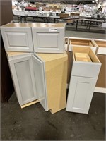 1 Lot (3) Grey Kitchen Cabinets Assorted Styles &