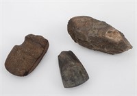 Ancient Carved Stone Axe Heads, 3