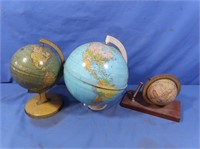 Pencil Sharpener w/Globe, Tin Globe, Metal Globe