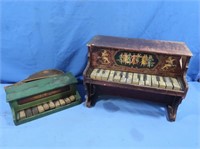 2 Vintage Miniature Pianos
