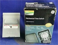 Mechanical time switch an electrical panel box,