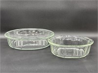 Vintage Pyrex Pair Glass Casserole Baking Dishes