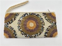 Beautiful Beaded Small Zippered Clutch