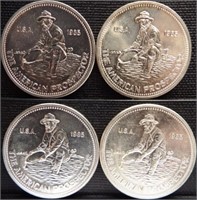 (4) 1985 American Prospector 1 oz. Silver Bullion