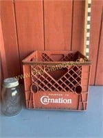 Old Carnation milk crate