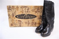 NEW - College Ladies Black Leather Boots