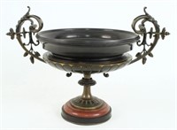 Victorian Marble & Bronze Tazza Bowl C. 1850