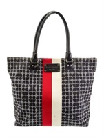 Kate Spade New York Blue Canvas Striped Tote