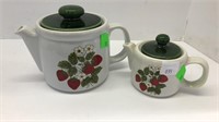 (2) McCoy teapots - strawberry design
