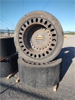 Solid tires for a front end loader lot of 2