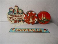 Misc. Christmas Tins and Signs