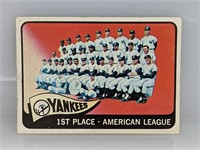 1965 Topps #513 New York Yankees Team Card Fading