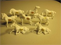 Lot of 8 Bone China Horses