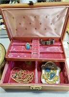 Yellow Jewelry Box and Contents