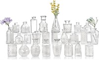 Jelofly Glass Bud Vases Set of 26, Small Clear
