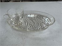 Set of 8 Homestead Wheat Pattern Depression Glass