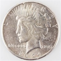 Coin 1924-S Peace Dollar  Gem Brilliant Unc.