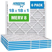 Aerostar18x18x1 furnace air filters 6 pack