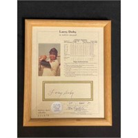 Larry Doby Signed And Framed Piece With Coa