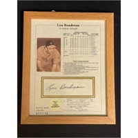 Lou Boudreau Signed And Framed Piece With Coa