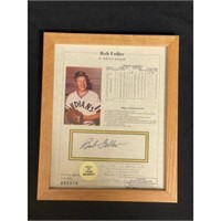 Bob Feller Signed And Framed Piece With Coa