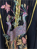 Stunning Vintage Indian Sequin Wrap with Peacock