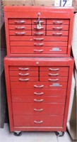 Dayton 2 piece metal tool chest on casters,