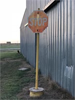 Full Size STOP Sign on HEAVY Concrete Base